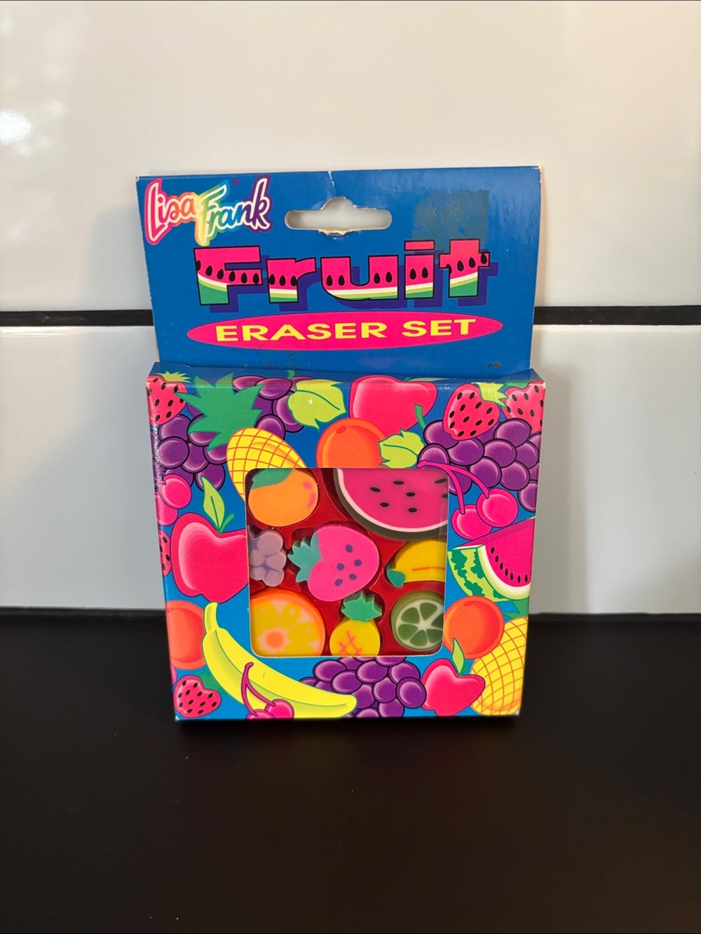 Vintage 90's Lisa Frank Fruit Eraser Set NWT